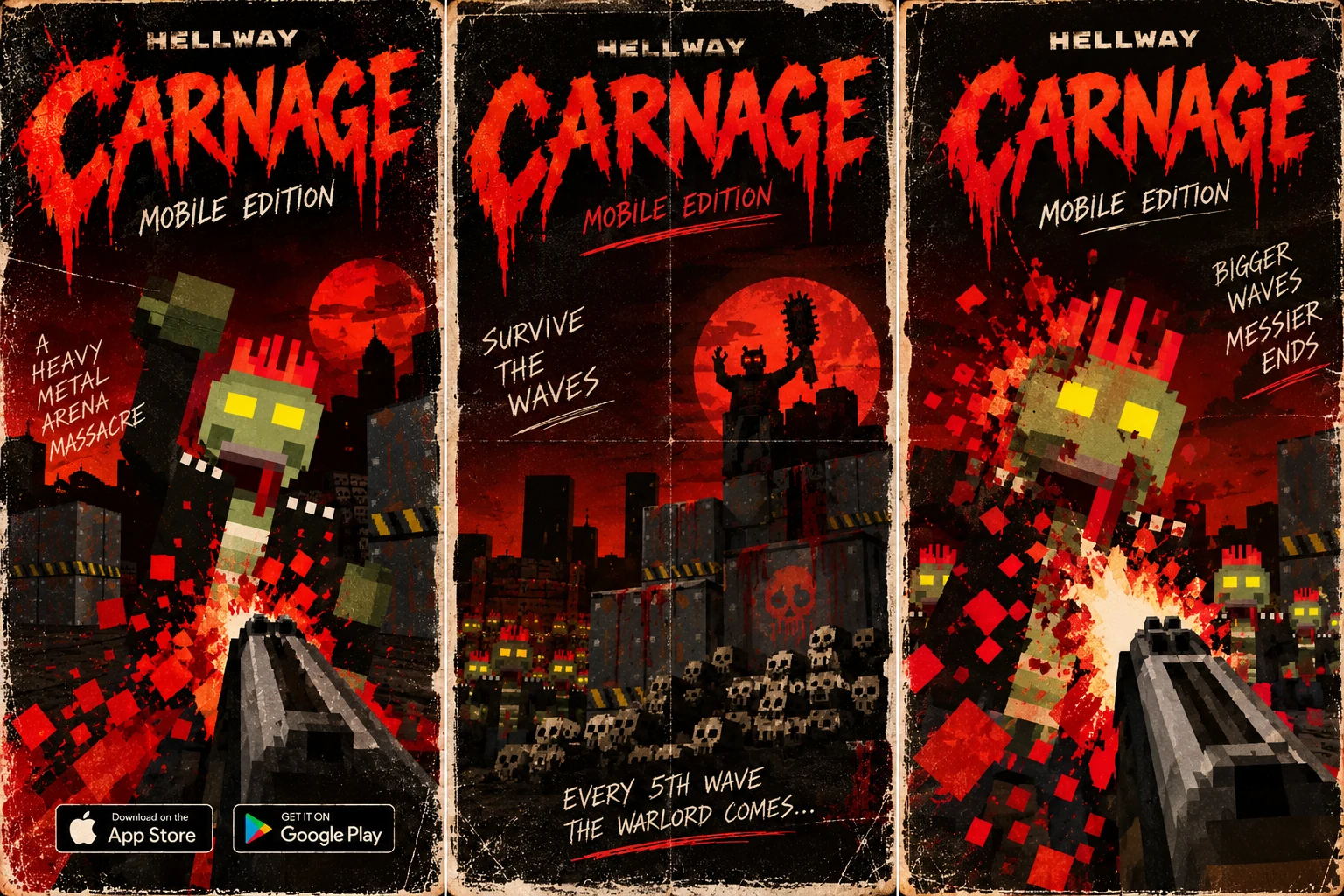 Original Carnage campaign art with a punk zombie under a blood moon